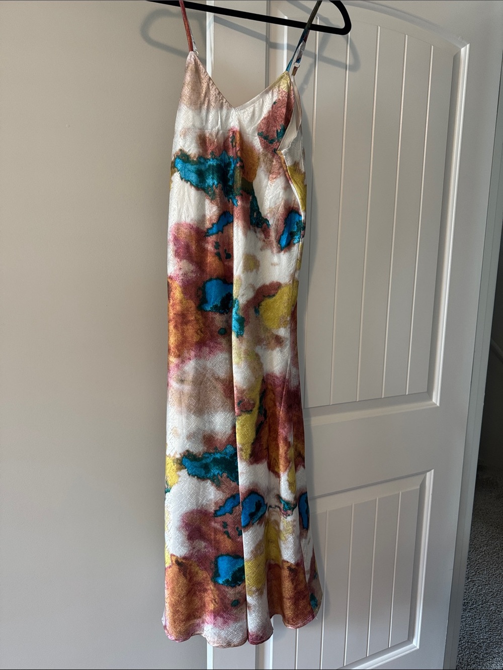 Cute Summer Satin midi dress!!! Worn once!!!